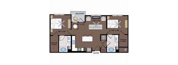 Joule La Floresta - Brea, CA - 22F3A Floor Plan 1046 SF