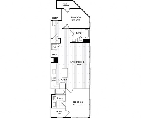 Malden Square Apartments | Malden, MA | 1050 Sq Ft Floor Plan