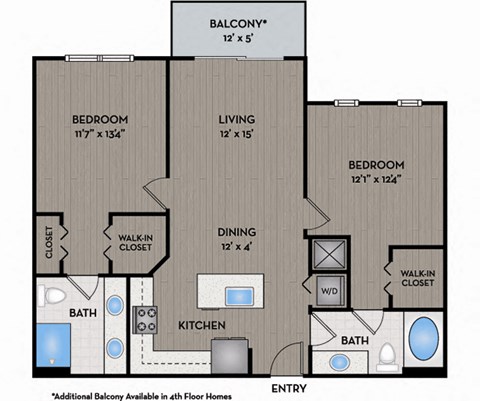 The District Boynton - Boynton Beach, FL - 22F1 Floor Plan 1051 SF