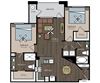 B2 Floor Plan Avion on Legacy - Scottsdale, AZ Apartments - B2 Floor Plan 1077 SF
