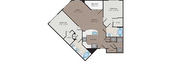 Marshall Park Apartments & Townhomes - Raleigh, NC- Macon floor plan 1083 Sq Ft