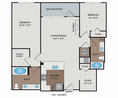 Metro 112 Apartments - Bellevue, WA - Wave-I floor plan 1210 Sq Ft