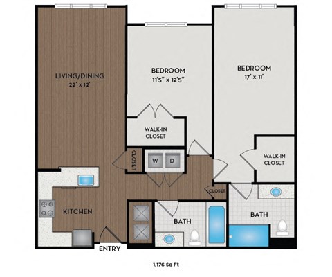 The Reserve at Tysons Corner - Raleigh, NC- Jacobs floor plan 1176 Sq Ft