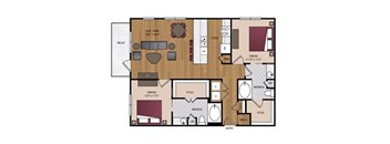 Stella - Dallas, TX - 22F3A Floor Plan 1184 SF