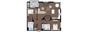 Joule La Floresta - Brea, CA - 22F5 Floor Plan 1198 SF