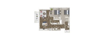 Briley apartments - downtown Matthews, NC - 22F5 Floor Plan 1200 SF