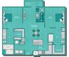 22F3A Floor Plan Larq Henderson Apartments | Dallas, TX | 22F3A Floor Plan 1229 SF