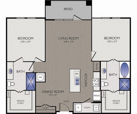 Stoneledge - Grapevine, TX - B3 Floor Plan 1229 SF