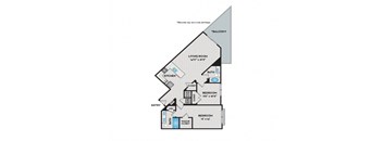 LaVida Apartments - Miami, FL - 22F2 Floor Plan 1254 SF