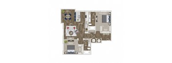 Briley apartments - downtown Matthews, NC - 22F7 Floor Plan 1261 SF