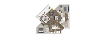 Briley apartments - downtown Matthews, NC - 22F9 Floor Plan 1297 SF