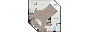 Marshall Park Apartments & Townhomes - Raleigh, NC- Umstead floor plan 1297 Sq Ft