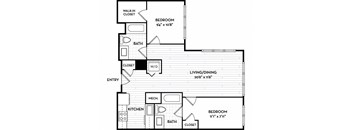 Malden Square Apartments | Malden, MA | 835 Sq Ft Floor Plan