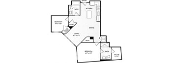 Malden Square Apartments | Malden, MA | 895 Sq Ft Floor Plan