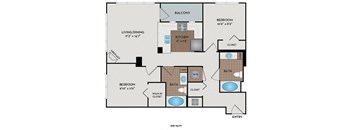 Metro 112 Apartments - Bellevue, WA - Pier-I floor plan 936 Sq Ft