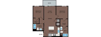 Pace Apartments - South Las Vegas, NV - 22F1 Floor Plan 967 SF