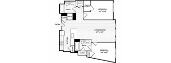 Malden Square Apartments | Malden, MA | 977 Sq Ft Floor Plan