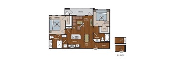 Avion on Legacy - Scottsdale, AZ Apartments - B1 Floor Plan 990 SF