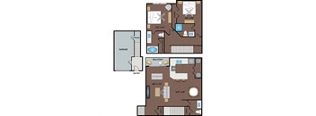 NoA on McNeil Apartments - Round Rock Austin, TX - 22T2 Floor Plan 1154 SF