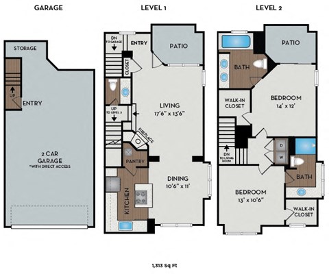 Boulder Creek - Sammamish, WA Apartments - Marble Floor Plan 1313 SF