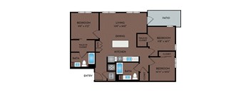 Pace Apartments - South Las Vegas, NV - 32F1 Floor Plan 1223 SF