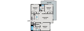 LaVida Apartments - Miami, FL - 32F1 Floor Plan 1295 SF