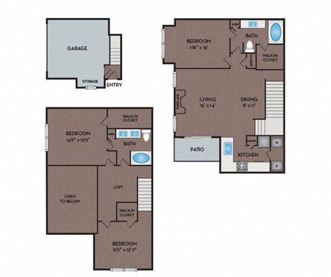 NoA on McNeil Apartments - Round Rock Austin, TX - 32T1 Floor Plan 1468 SF