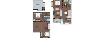 NoA on McNeil Apartments - Round Rock Austin, TX - 32T1 Floor Plan 1468 SF