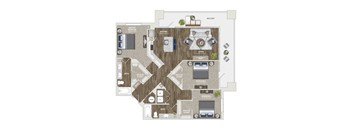 Briley apartments - downtown Matthews, NC - 32F1A Floor Plan 1476 SF