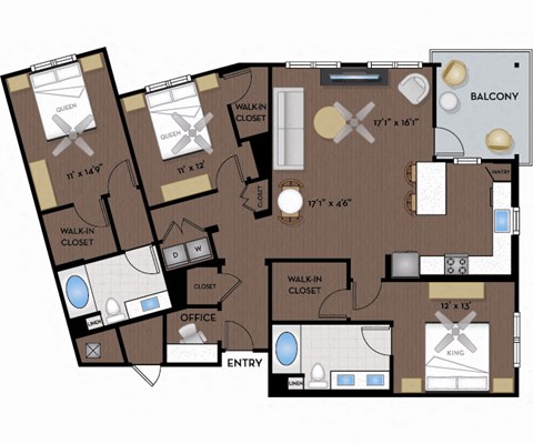 Joule La Floresta - Brea, CA - 32F1 Floor Plan 1535 SF