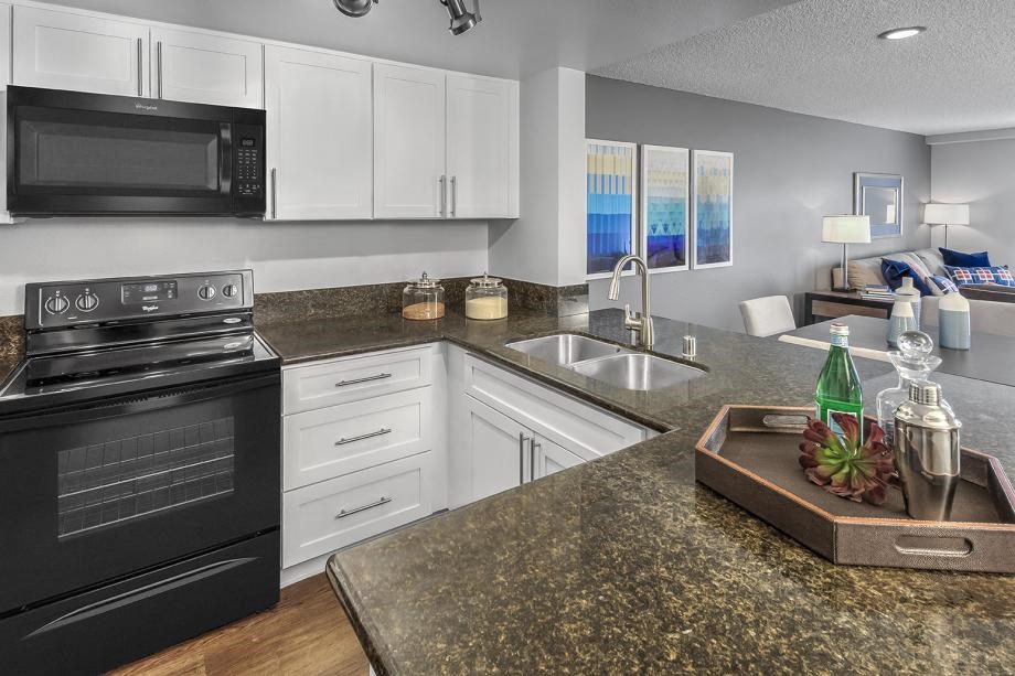 Newport Palms Apartments Model Kitchen with Appliances