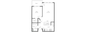 a floor plan of a bedroom apartment