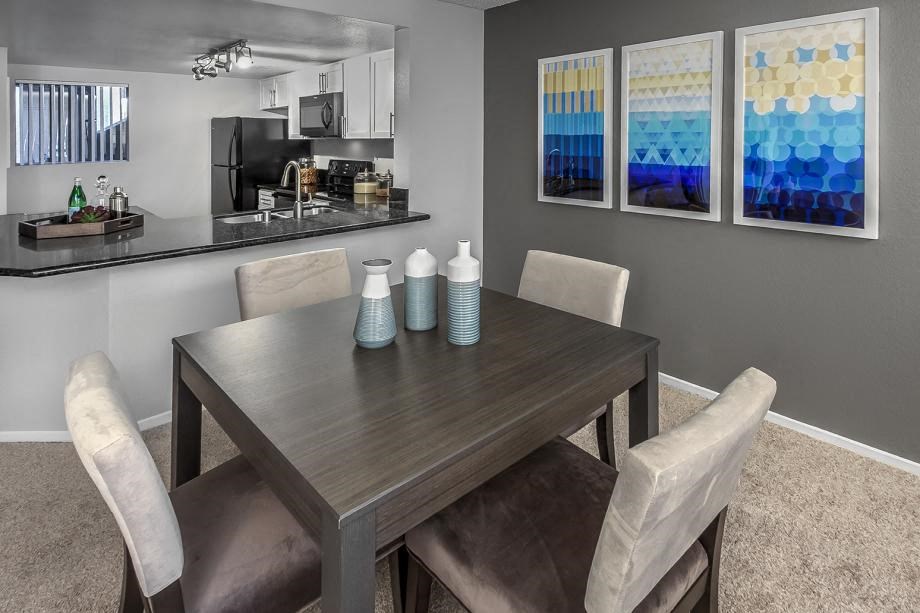 Newport Palms Apartments Model Dining Room and Kitchen