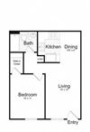 1 bed rendering