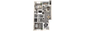 Mosaic Apartments Aqua 3D Floor Plan