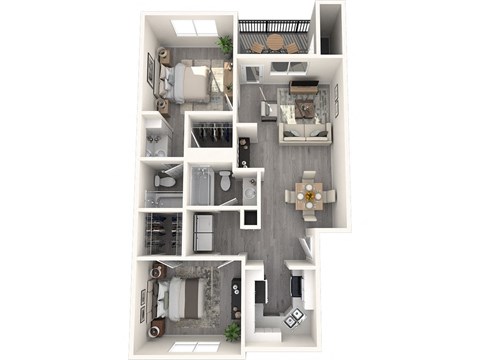 Mosaic Apartments Aqua 3D Floor Plan