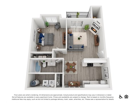 a floor plan of a 1 bedroom apartment