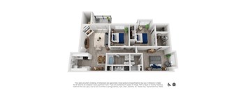 a floor plan of a 3 bedroom apartment