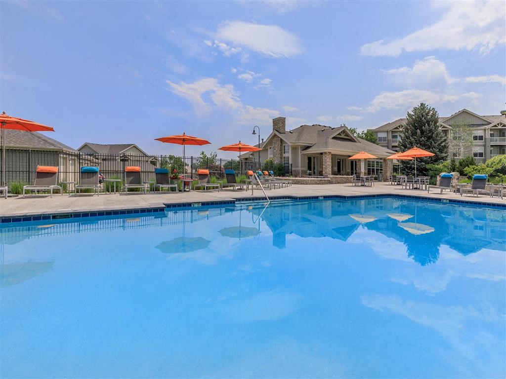 the swimming pool at the apartments for rent