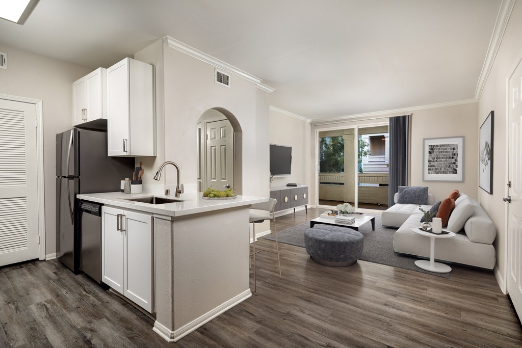 Cape May Living Room and Kitchen View