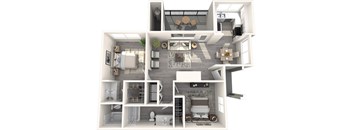 Mosaic Apartments Cobalt 3D Floor Plan