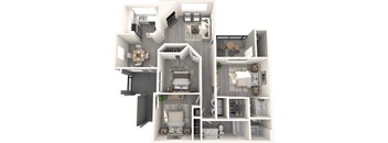 Mosaic Apartments Crimson 3D Floor Plan