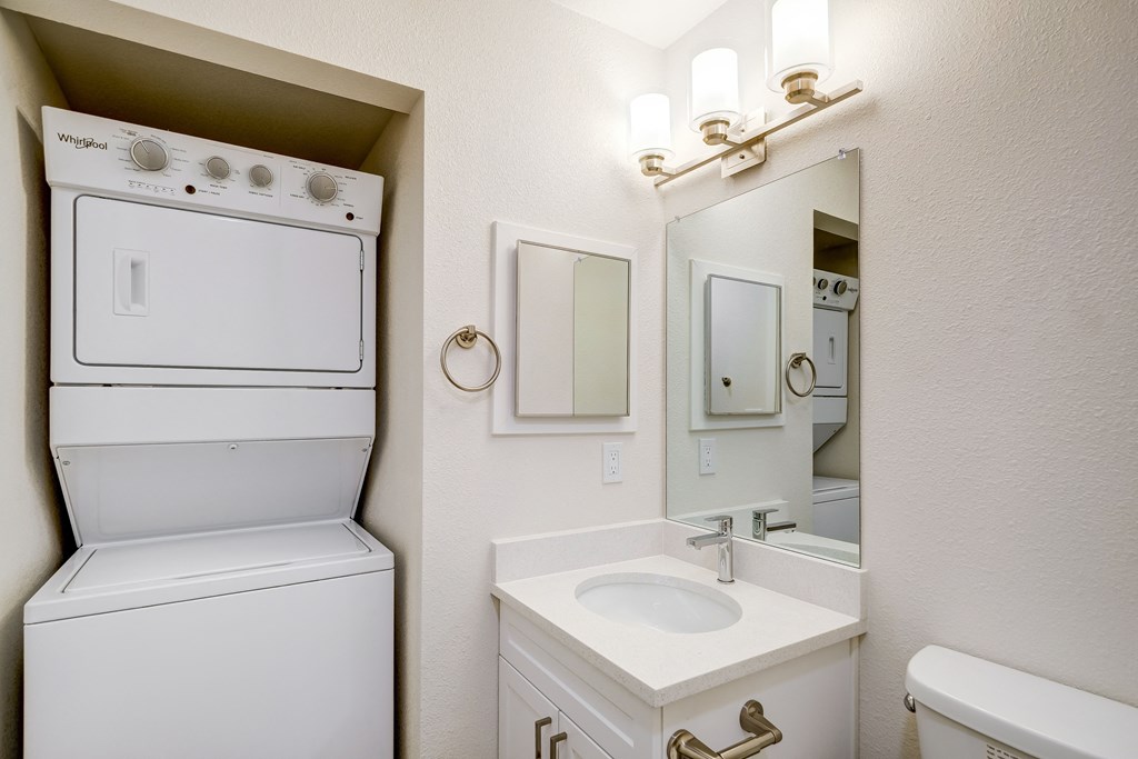 Primary Bathroom with in unit washer/dryer