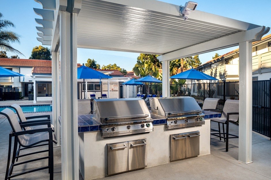 Stone Arbor Pool Barbecue Area