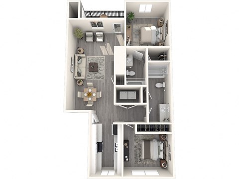 Mosaic Apartments Indigo 3D Floor Plan