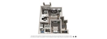 1 Bed 1 Bath 741 Sq. Ft.