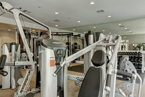a room filled with lots of different types of exercise equipment