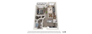 a floor plan of a 1 bedroom apartment