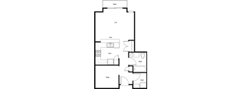 a floor plan of a bedroom apartment