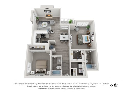 The Westchester 2 Bedroom / 2 Bath